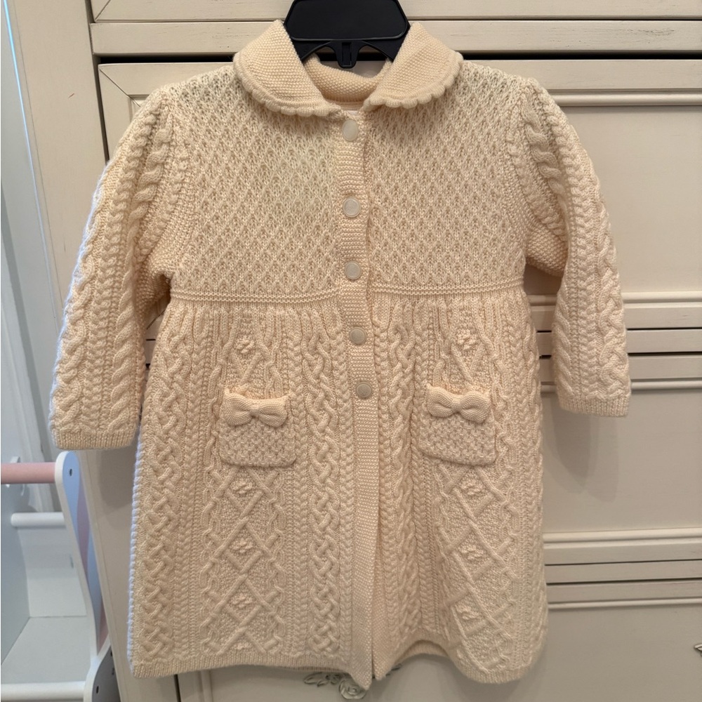 POLO RALPH LAUREN Baby Girl's Merino Wool Sweater Coat Size 18-24 months